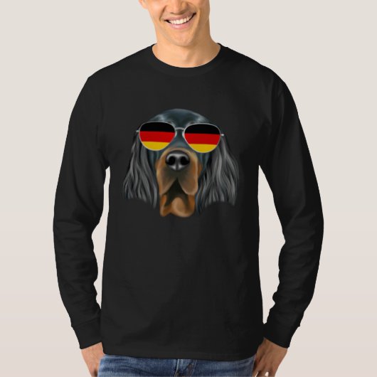 German Flag Gordon Setter Dog Germany Pocket T-shirt (Voorkant)