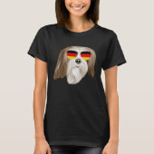 German Flag Lhasa Apsos Dog Germany Pocket T-shirt (Voorkant)