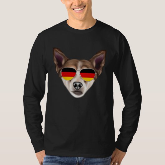 German Flag Norwegian Lundehund Dog Germany Pocket T-shirt (Voorkant)