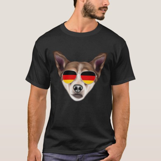 German Flag Norwegian Lundehund Dog Germany Pocket T-shirt (Voorkant)