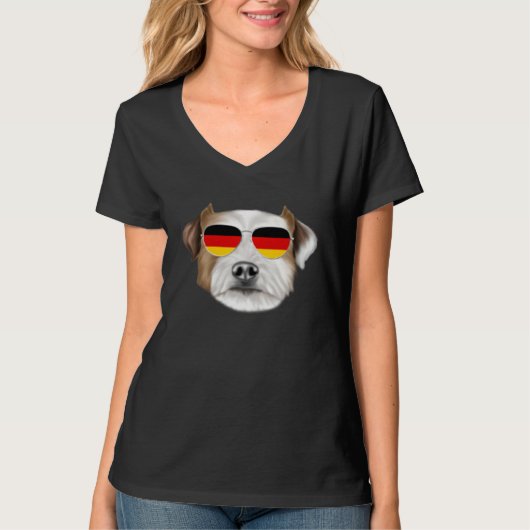 German Flag Parson Russell Terrier Dog Germany Poc T-shirt (Voorkant)