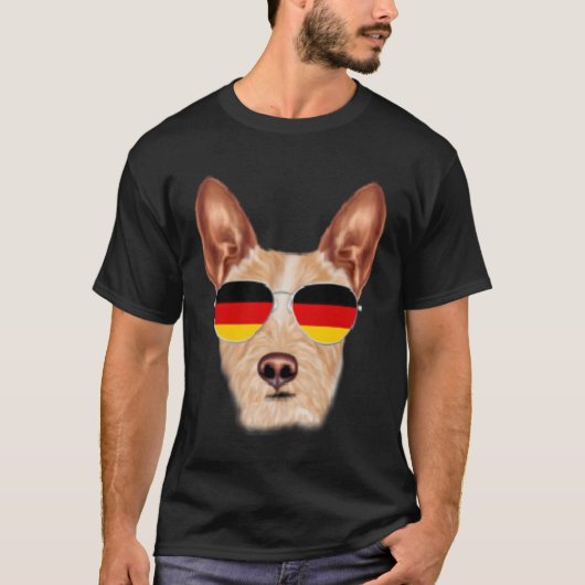 German Flag Portuguese Podengo Pequeno Dog Germany T-shirt (Voorkant)