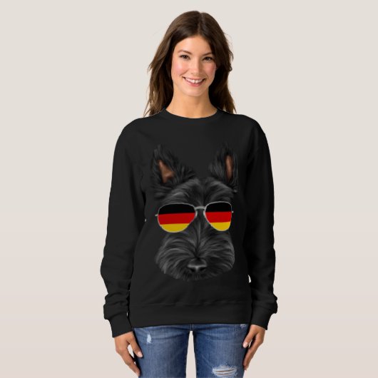 German Flag Scottish Terrier Dog Germany Pocket Trui (Voorkant volledig)