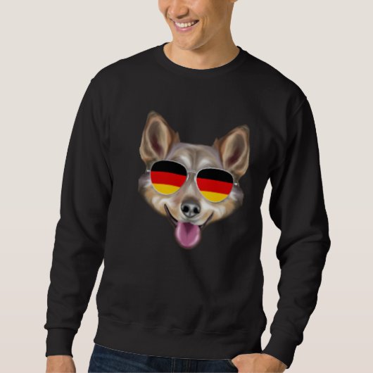 German Flag Swedish Vallhund Dog Germany Pocket Trui (Voorkant)
