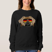German Flag Tibetan Spaniel Dog Germany Pocket Trui (Voorkant)