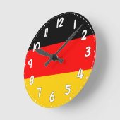 German Flag Wall Clock - Flag of Germany Ronde Klok (Hoek)