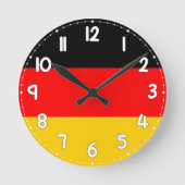 German Flag Wall Clock - Flag of Germany Ronde Klok (Voorkant)