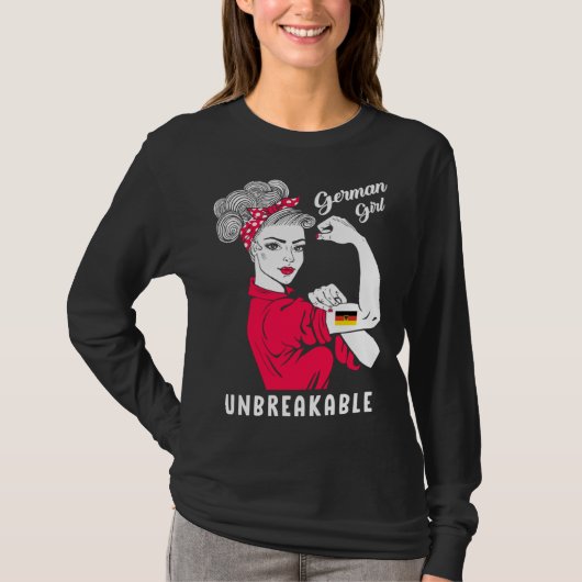 German Girl Unbreakable Strong German Girl Flag T-shirt (Voorkant)