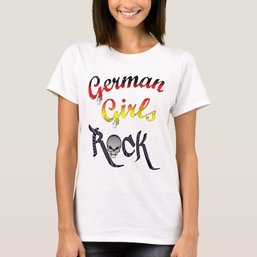 German Girls Rock - Perfect, Cool, Fun, Hot, Awe T-shirt (Voorkant)