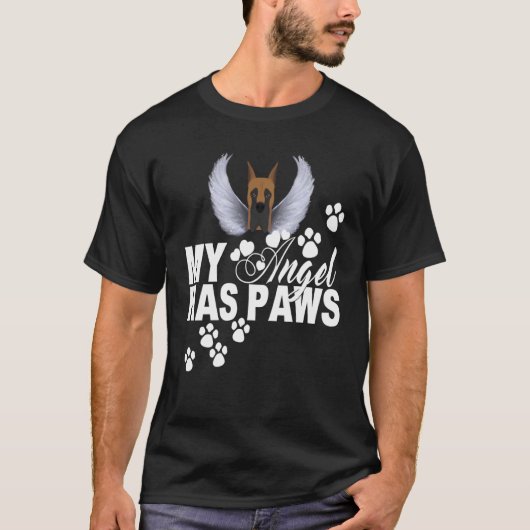 German Great Dane Dog My Angel Hat Paws Pet T-shirt (Voorkant)
