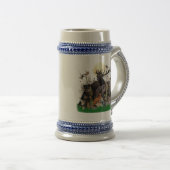 German Hunting Terrier (Jagdterrier) Beer Stein Bierpul (Voorkant rechts)