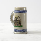 German Hunting Terrier (Jagdterrier) Beer Stein Bierpul (Voorkant links)