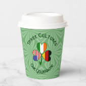 German Irish American Shamrock Personalized Text Papieren Bekers (Voorkant)