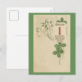 German Jugendstily Happy New Year Feestdagenkaart (Voorkant / Achterkant)