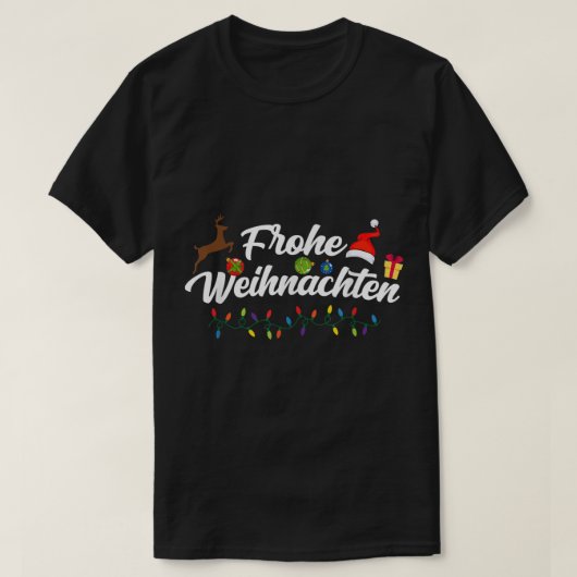 German Kerstfeest Frohe Weihnachten T-shirt (Design voorkant)