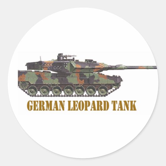 GERMAN LEOPARD TANK. RONDE STICKER (Voorkant)