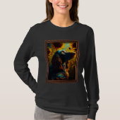 German Longhaired Pointer Painting Sunflower Flowe T-shirt (Voorkant)