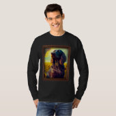 German Longhaired Pointer Painting Sunflower Flowe T-shirt (Voorkant volledig)