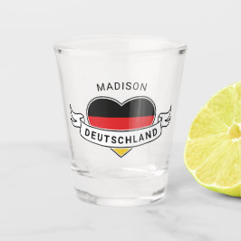 German Love custom name shot glass Glas