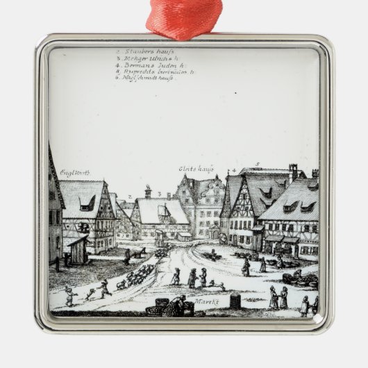 German Market town, 1704 Metalen Ornament (Voorkant)