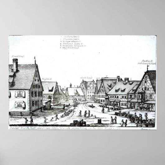 German Market town, 1704 Poster (Voorkant)