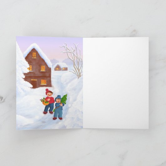 German Merry Christmas Greeting Card Feestdagen Kaart (Binnen)