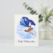 German Merry Christmas Postcard Feestdagenkaart (Staand voorkant)