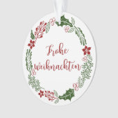 German Merry Kerstmis Wreath, Frohe Weihnachten Ornament (voorkant)