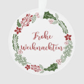 German Merry Kerstmis Wreath, Frohe Weihnachten Ornament (voorkant)