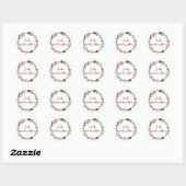 German Merry Kerstmis Wreath, Frohe Weihnachten Ronde Sticker (Vel)