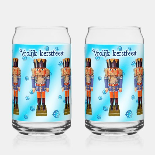German Nutcracker - Vrolijk kerst Blikvorm Glas (Voorkant)