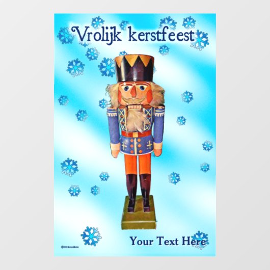 German Nutcracker - Vrolijk kerst Raamsticker (Vel)
