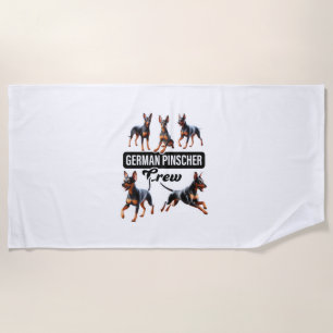 German Pinscher Crew Strandlaken