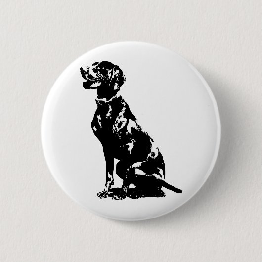 German Pointer Silhouette Ronde Button 5,7 Cm (Voorkant)