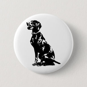 German Pointer Silhouette Ronde Button 5,7 Cm