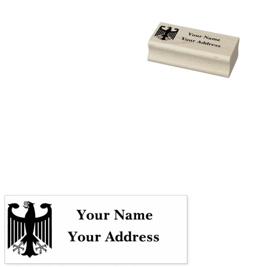 German Republic black eagle emblem address stamp Rubberstempel (Gestempeld)