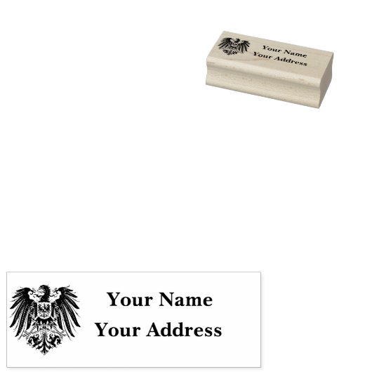 German Republic/Imperial eagle address stamp Rubberstempel (Gestempeld)