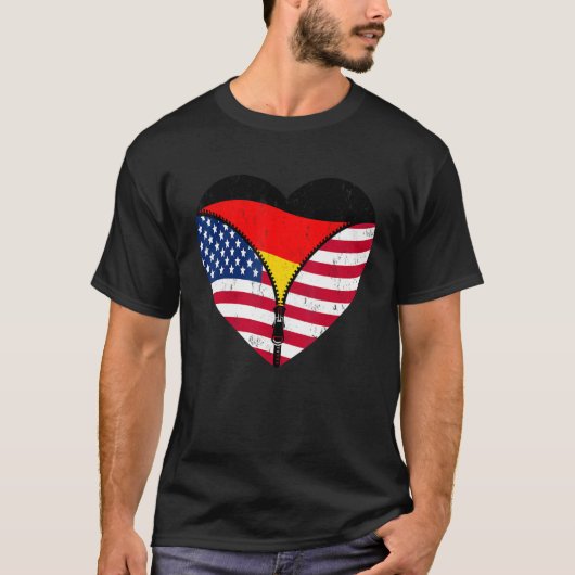 German Roots America Grown For Half Germany Americ T-shirt (Voorkant)