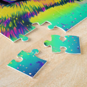 German Shepard Confetti Pop Art met optionele naam Legpuzzel (Zijkant)