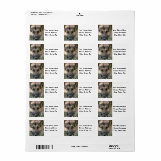 German Shepard Etiket (Full Sheet)