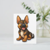 German Shepard Puppy Briefkaart (Staand voorkant)