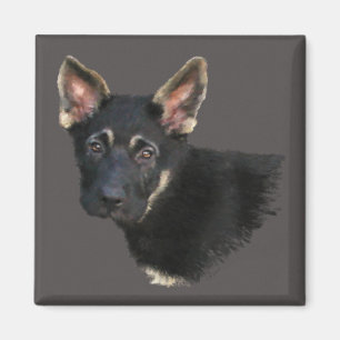 German Shepard Puppy-Pastels Magneet