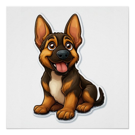 German Shepard Puppy Perfect Poster (Voorkant)