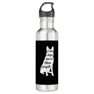 German Sheperd I like Dogs White Design Waterfles
