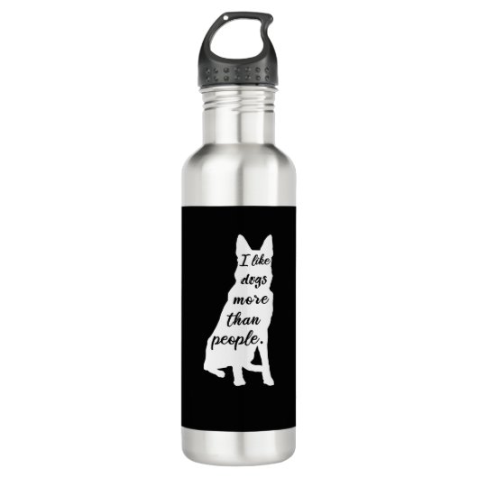 German Sheperd I like Dogs White Design Waterfles (Voorkant)