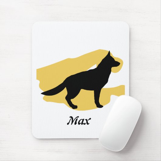 German Shephard Silhouette mousepad Muismat (Met muis)