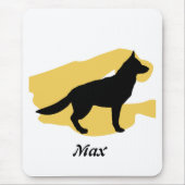 German Shephard Silhouette mousepad Muismat (Voorkant)