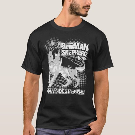 German Shepherd 1899 Man S Best Friend T-shirt (Voorkant)
