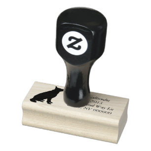 German Shepherd Adreslabel Rubberstempel