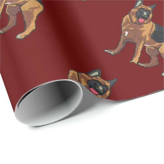 German Shepherd Alsatian Cadeaupapier (Rol Hoek)